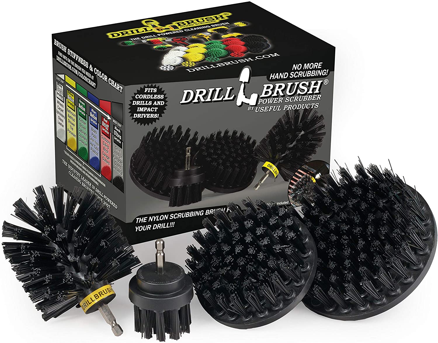 BBQ Grill Cleaning Ultra Stiff Drill Powered Cleaning Brushes 4 Piece Kit