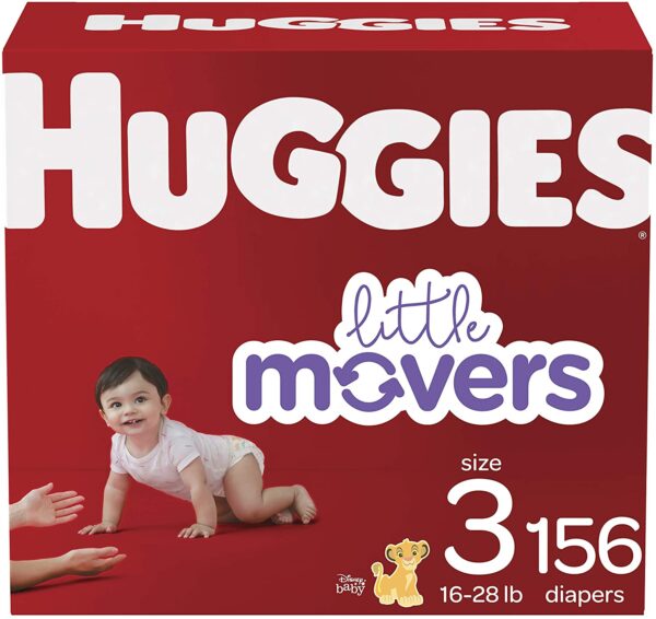 Baby Diapers Size 3, 156 Ct, Huggies Little Movers