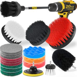 Drill Brush Attachments Set,Black Scrub Pads & Sponge