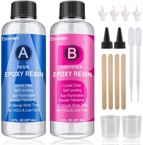 Epoxy Resin - Crystal Clear Resin Kit for Jewelry DIY Art Crafts Cast Coating Wood