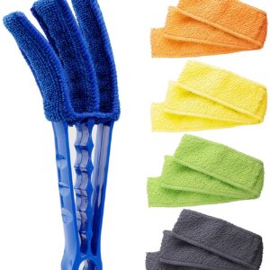 HIWARE Window Blind Cleaner Duster Brush with 5 Microfiber Sleeves