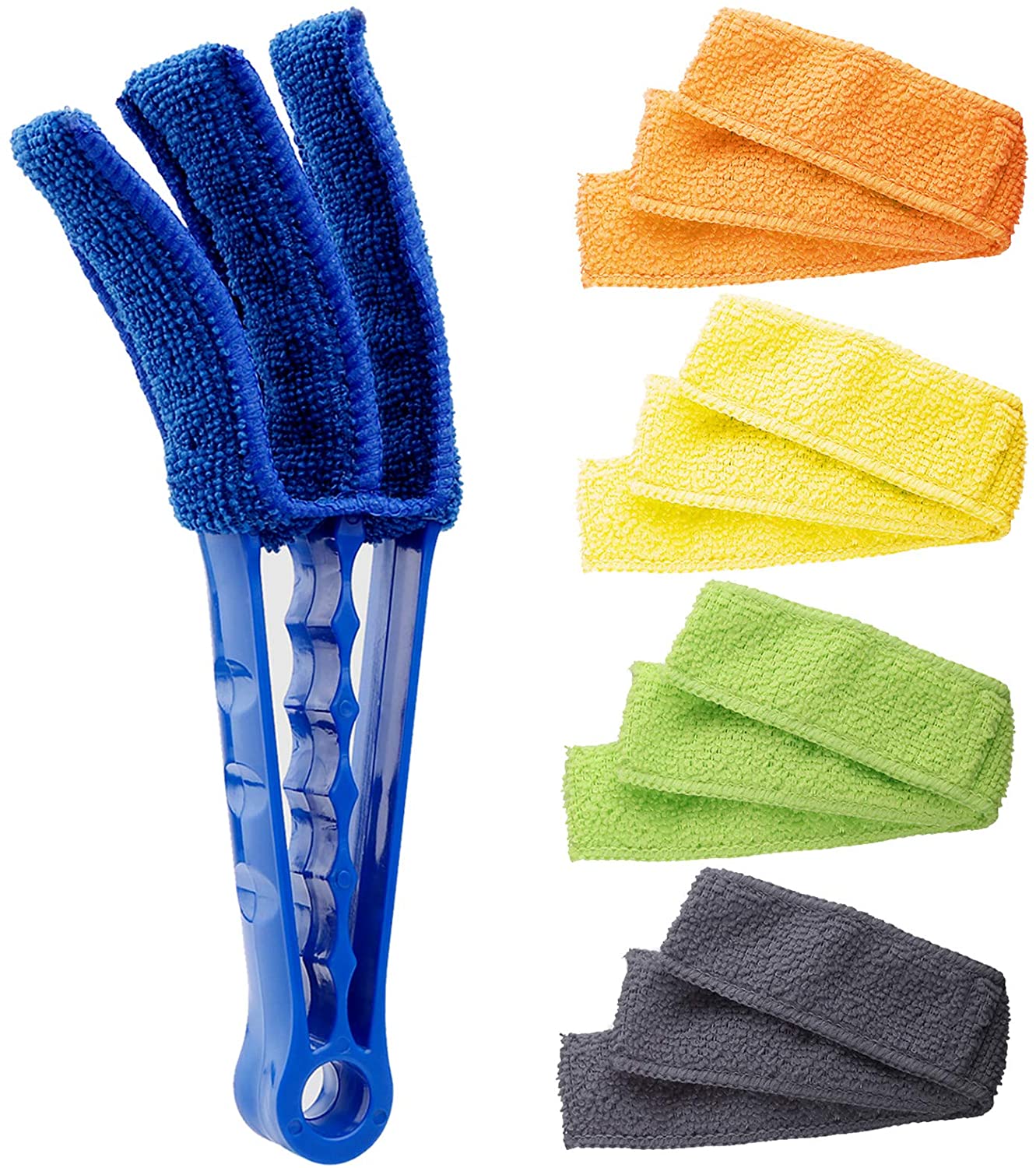 HIWARE Window Blind Cleaner Duster Brush with 5 Microfiber Sleeves