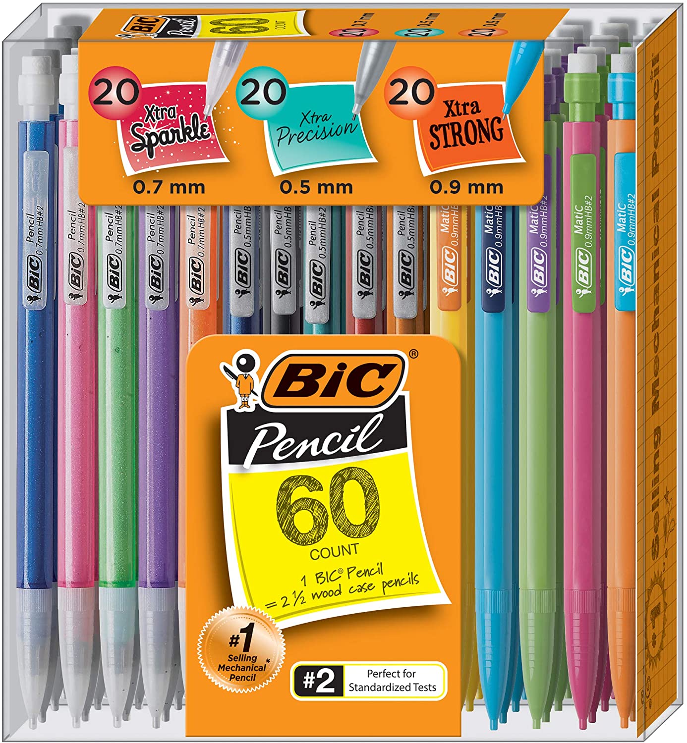 BIC Mechanical Pencil Variety Pack, Assorted Sizes, 0.5mm, 0.7mm, 0.9mm