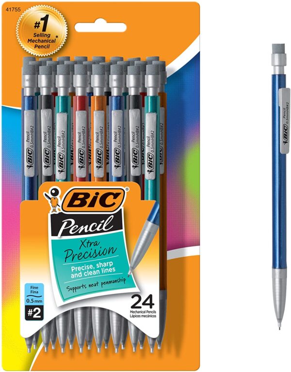 BIC Xtra-Precision Mechanical Pencil, Metallic Barrel, Fine Point (0.5mm)