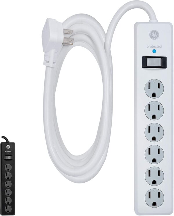 GE 6-Outlet Surge Protector, 10 Ft Extension Cord, Power Strip